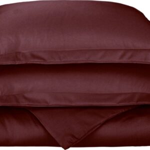 Superior 3-Piece Luxury Duvet Cover Pillow Sham Set Twin, Wine