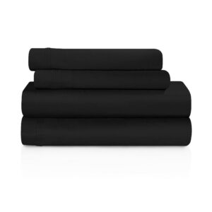 Superior Egyptian Cotton Deep Pocket 1500 TC Sheet Set, California King, Black