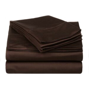 Superior Egyptian Cotton 530 Thread Count Deep Pocket Sheet Set, Split King Size, Cafe