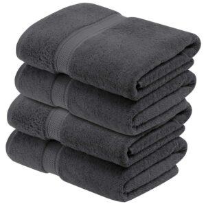 Superior 800 GSM Egyptian Cotton Heavyweight Bath Towel Set of 4, Charcoal
