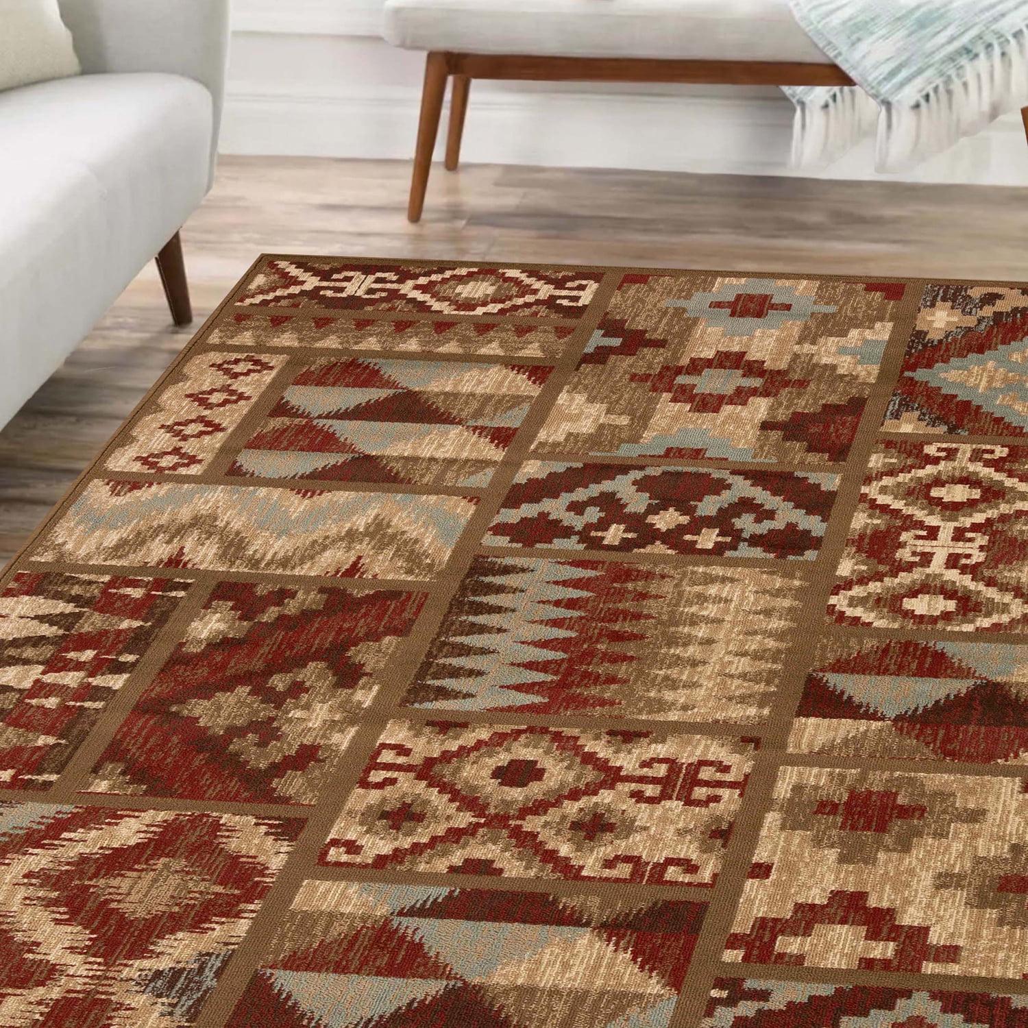 Superior Modern, Rustic, Farmhouse Color Block Geometric Area Rug, 8' x 10' - Image 4