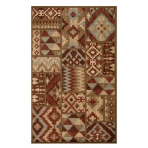 Superior Modern, Rustic, Farmhouse Color Block Geometric Area Rug, 8' x 10'