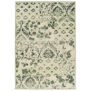 Superior Navan Distressed Floral Indoor Area Rug, Ivory, 8' x 10'