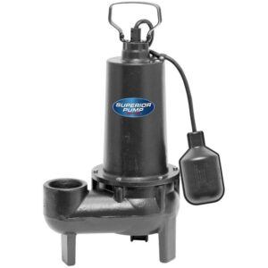 Superior Pump 93501 Continuous Duty Water Sump Pump, 80 Gpm, 1/2 HP, 120 V, 7.6 , 60 Hz, 10 ft