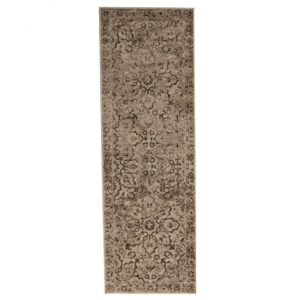Superior Roseville Modern Distressed Floral Runner Rug, Bronze, 2' 7" x 8'