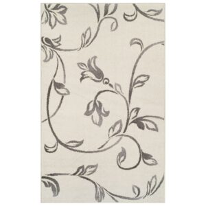 Superior Vine Modern Floral Indoor Area Rug, 4' x 6', Ivory