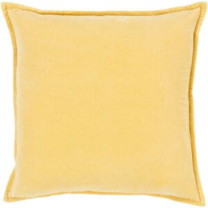 Surya Cotton Velvet 20 x 20" Square Modern Pillow Kit in Mustard Yellow