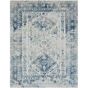 Surya Monte Carlo MNC-2313 94x122" Rectangle Fabric Area Rug in Blue/Light Gray