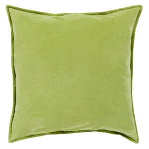 Cotton Velvet Modern Pillow Cover in Olive