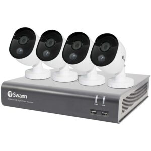 Swann DVR Home Security Camera System With 1TB HDD, 8 Channel 4 Bullet Cameras, 1080p HD Indoor/Outdoor Wired Surveillance