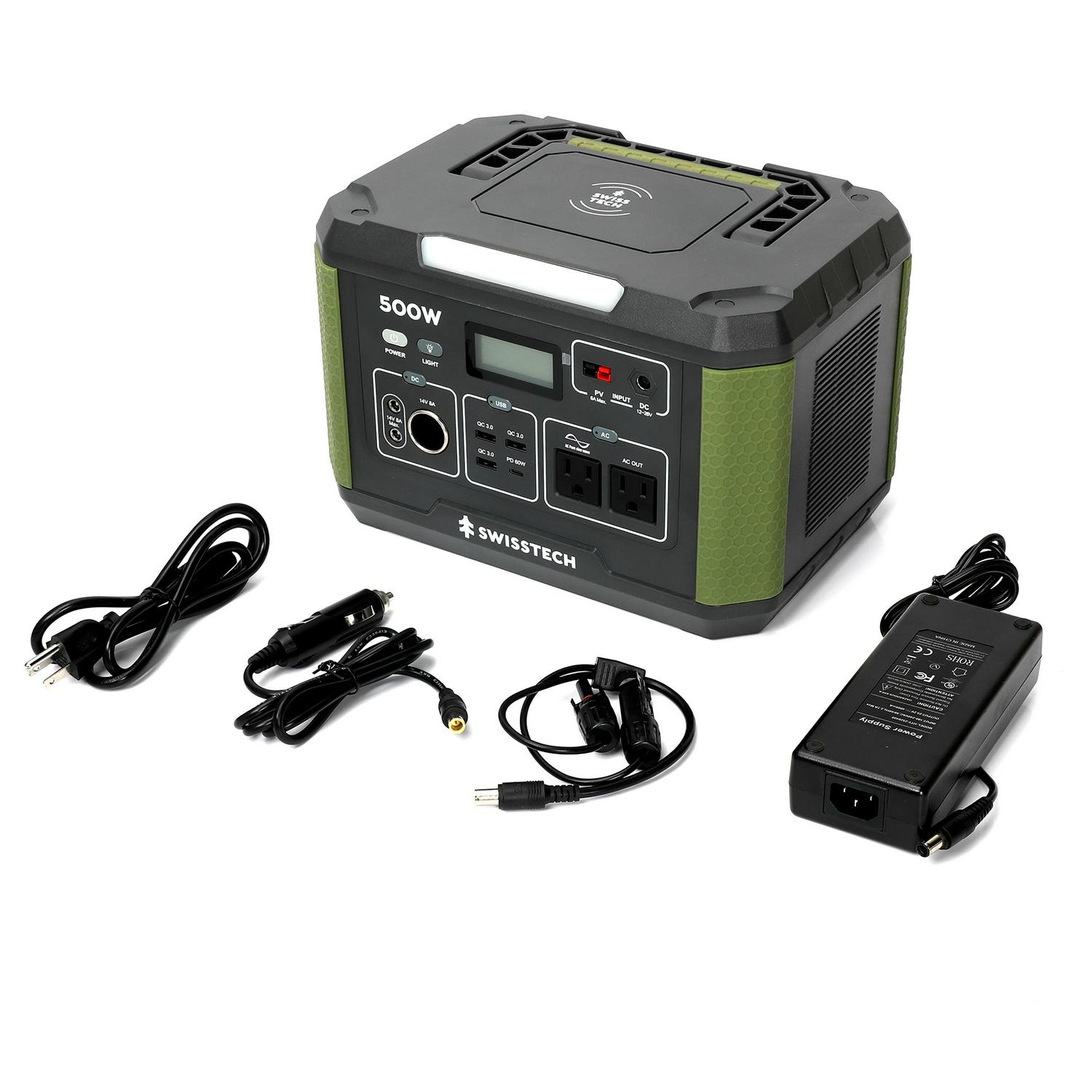 Swiss Tech 500W portable power station 519Wh solar compatible battery for outdoor & emergency use - Image 5