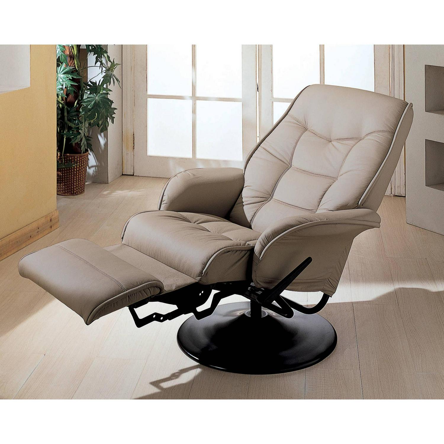 Swivel Recliner with Flared Arm Beige - Image 4