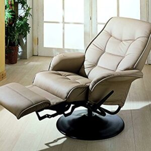 Swivel Recliner with Flared Arm Beige