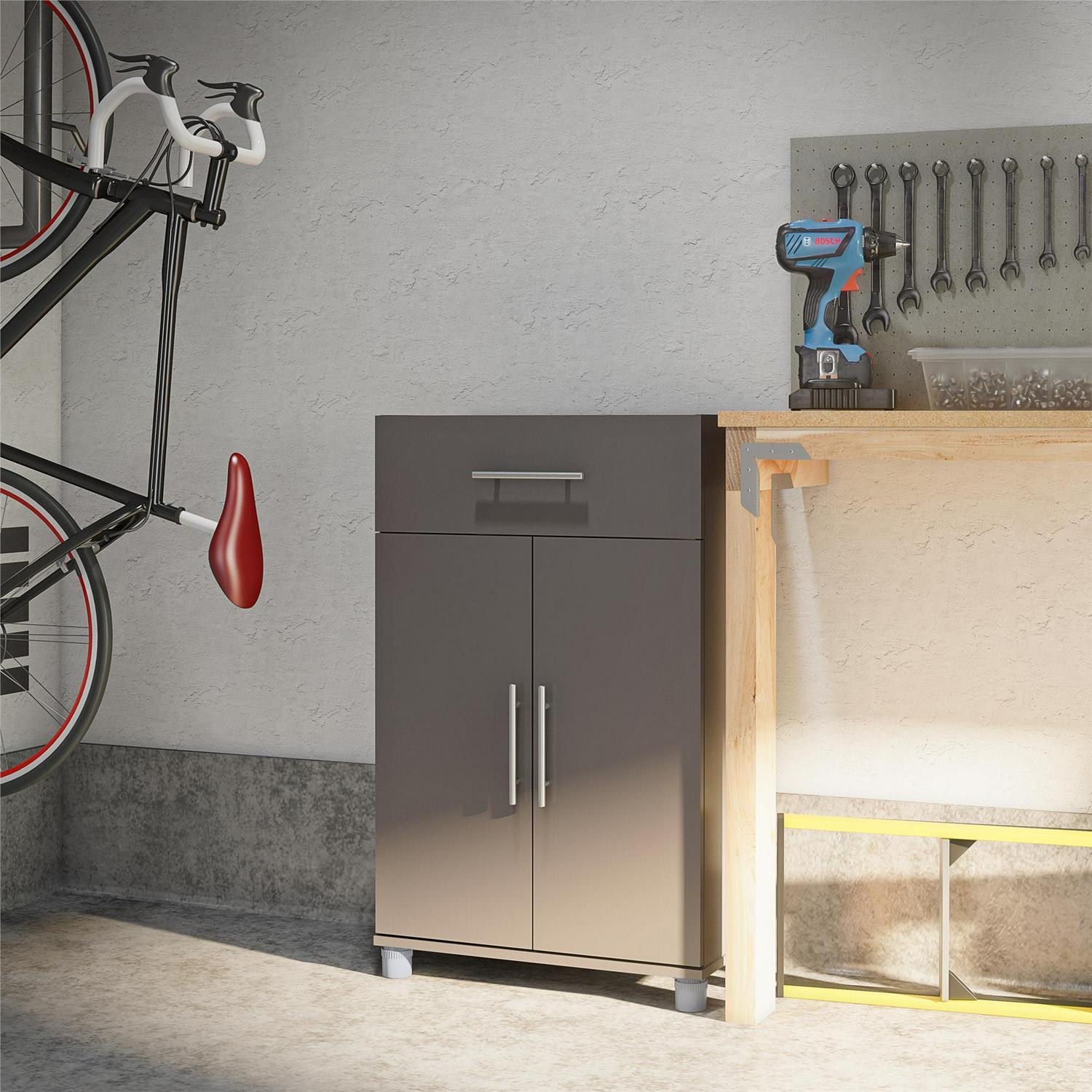 Systembuild Evolution Westford 2 Door/1 Drawer Garage Storage Cabinet, Graphite Gray - Image 2