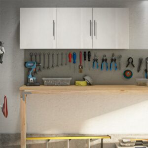 Systembuild Evolution Westford 54" Garage Storage Wall Cabinet, Ivory Oak