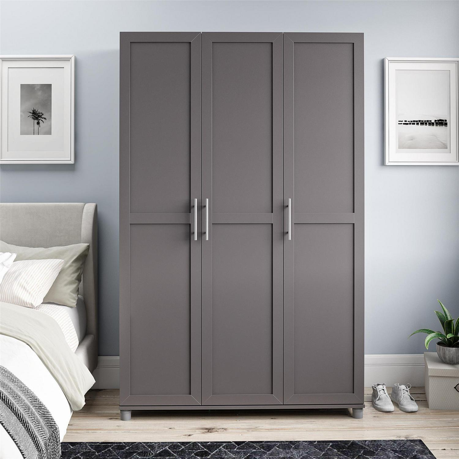 Systembuild Evolution Westford Framed 3 Door Wardrobe, Graphite Gray