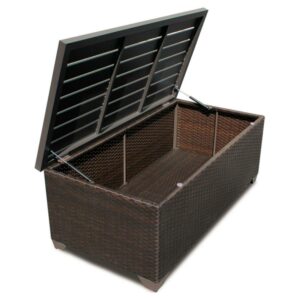 TKC Barbados Outdoor Wicker Storage Coffee Table in Espresso