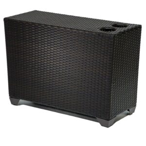 TK Classics Barbados Patio Wicker Cup Table in Espresso