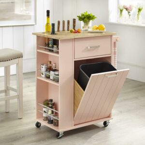 TMS Lima Kitchen Cart, Blush Pink