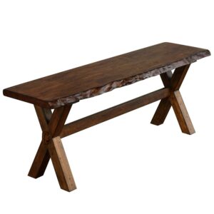 TMS Mandeville Live Edge Dining Bench, Walnut