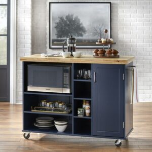 TMS Microwave Kitchen Cart, Navy