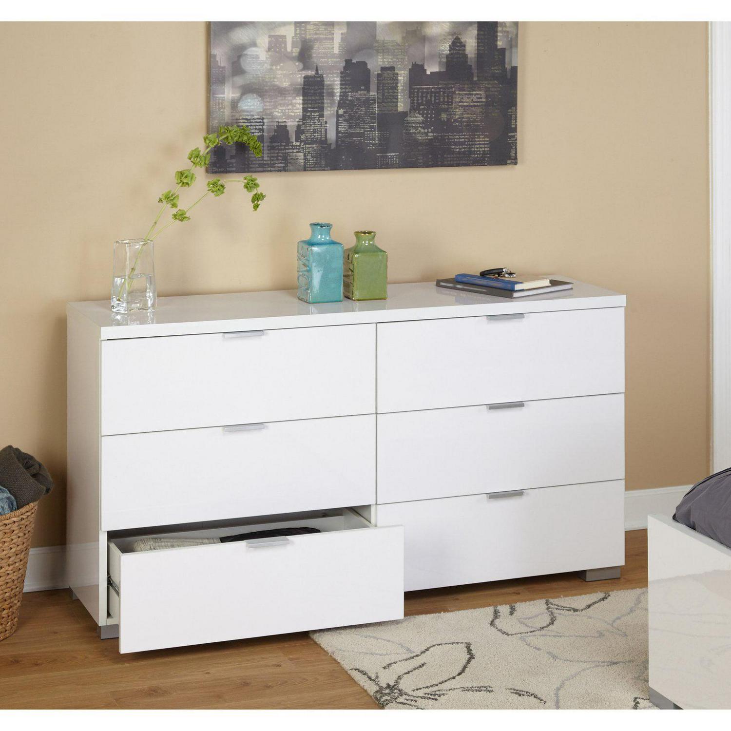 TMS Modern Zuri Six Drawer Dresser - White - Image 3