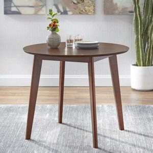 TMS Tania 35.5" Round Indoor Dining Table, Walnut