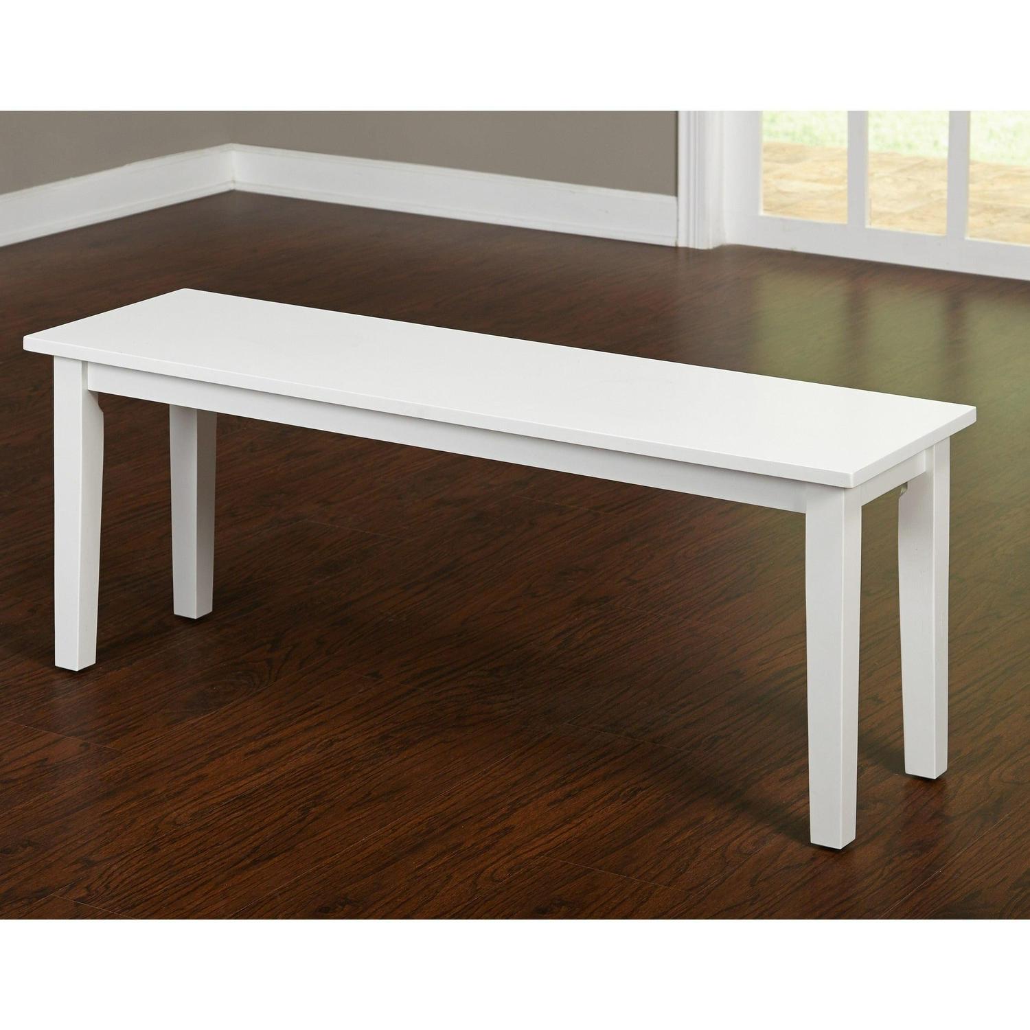 TMS Tiffany Indoor Bench, 47.5"L x 14"W x 18"H, White - Image 3