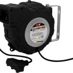 Performance Tool W2278 40ft 12-Gauge Retractable Power Cord Reel with Spring Loaded Auto-Rewind