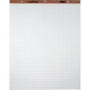 TOPS 1" Grid Square Easel Pads, 27" x 34" Sheets, Perforated, 50 Sheets