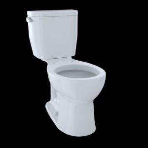 TOTO CST243EF#01 Entrada Two-Piece Round 1.28 GPF Universal Height Toilet, Cotton White