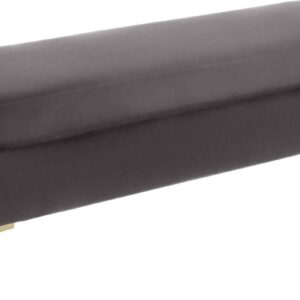 TOV Furniture Delilah Grey Velvet Bench with Gold Legs