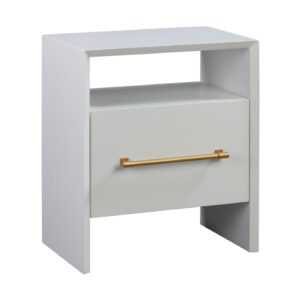 TOV Furniture Libre White Nightstand with Gold Accent