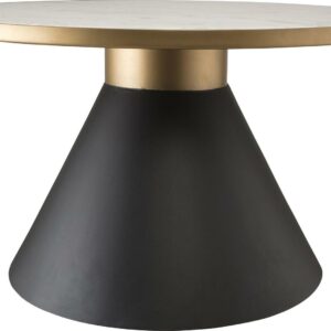 TOV Furniture Richard White Marble Cocktail Table with Black Base