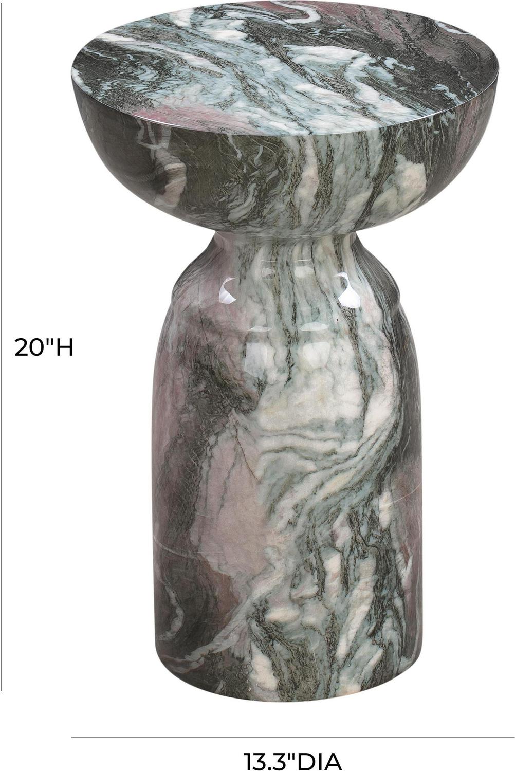 TOV Furniture Rue Grey and Blush Marble Side Table - Image 5