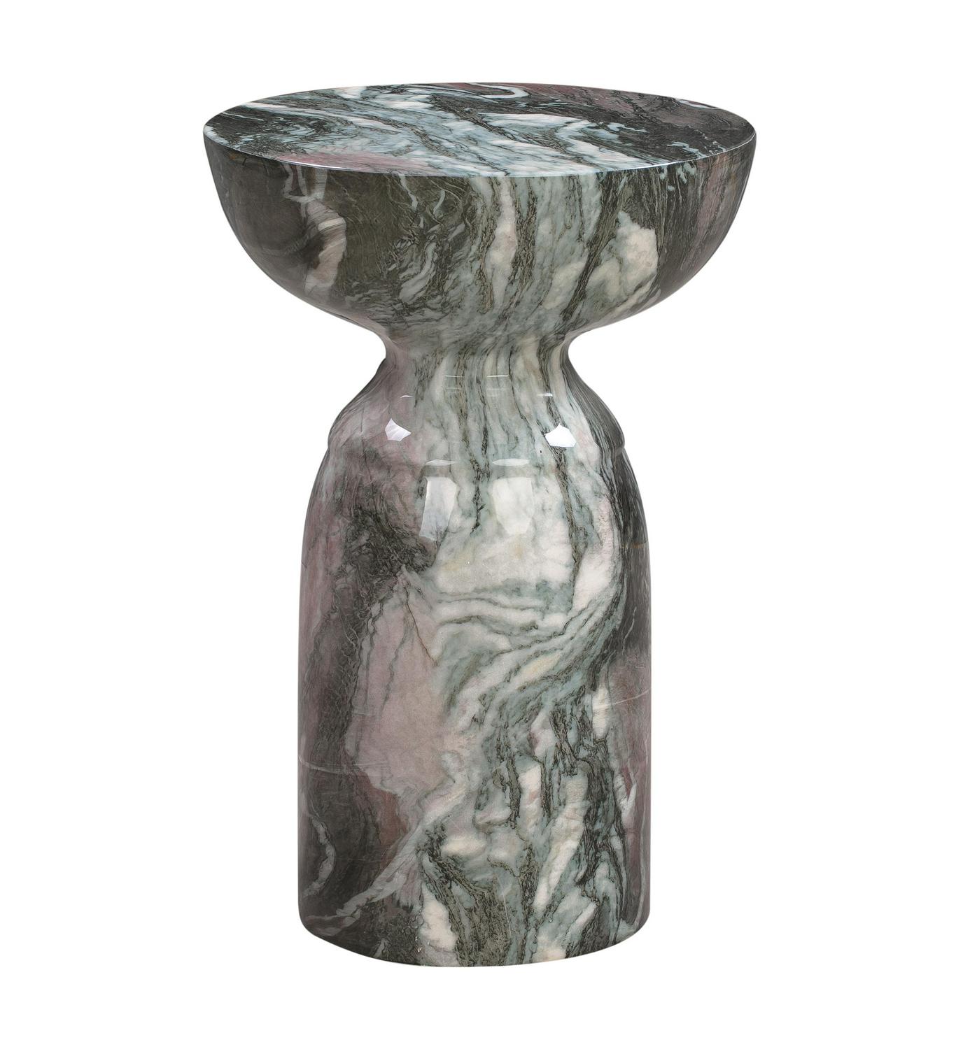 TOV Furniture Rue Grey and Blush Marble Side Table - Image 2