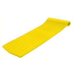 Texas Recreation Serenity 70 Inch Thick Foam Mat Raft Lounger Pool Float, Yellow
