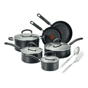 T-fal Excellence 12 Piece Titanium Non-Stick Cookware Set, Black, Dishwasher Safe