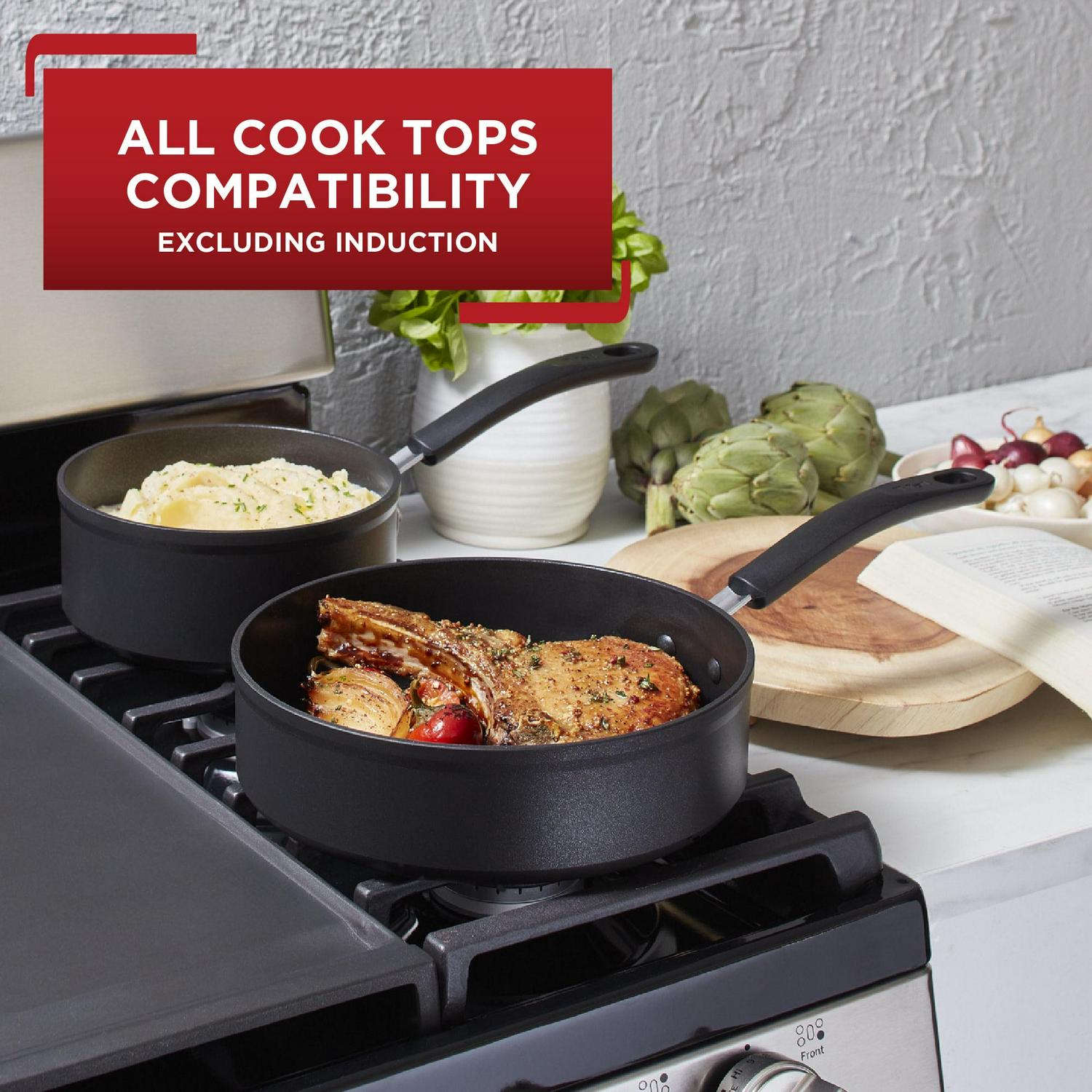 T-fal Excellence 12 Piece Titanium Non-Stick Cookware Set, Black, Dishwasher Safe - Image 10