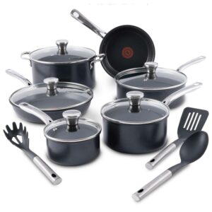 T-fal Expert Pro Platinum Non-Stick Cookware Set, 14-Piece, Black