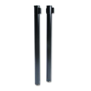 Tatco Adjusta-Tape Black Crowd Control Stanchions, 40"H, Black, Box Of 2