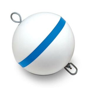 Taylor Made Products 22170, Sur-Moor Traditional Boat Mooring Buoy, Blue Stripe, 12 inch, White