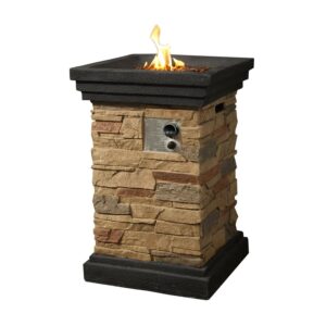 Teamson Home 20" Square Column Gas Firepit