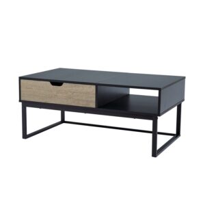 Teamson Home Bryson Two-Tone Lift Top Coffee Table Desk with Storage, Black