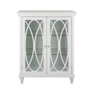 Teamson Home Florence 2 Door Wooden Floor Cabinet with Adjustable Shelves, Natural