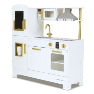 Teamson Kids All-in-One Munich Play Kitchen with Light and Sound Effects, White