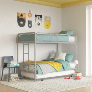 Teen Novogratz Arden Triple Twin Metal Bunk Bed, Gray