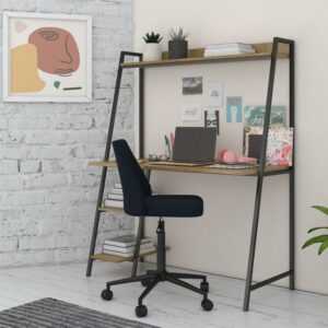 Teen Novogratz Beck Ladder Desk, Natural and Black Metal