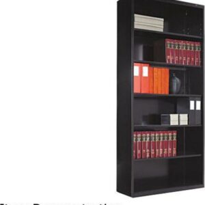 Tennsco Metal Bookcase, Six-Shelf, 34.5w x 13.5d x 78h, Black