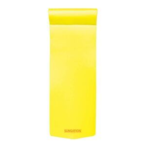 Texas Recreation Sunsation 70 Inch Thick Foam Raft Lounger Pool Float, Yellow